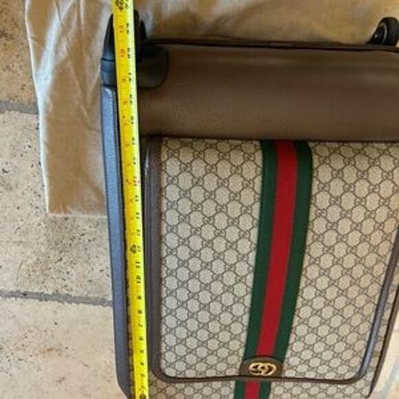 Gucci Savoy medium trolley suitcase, beige/Ebony GG Supreme canvas, Leather NWT - Picture 11 of 16